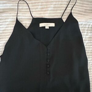 LOFT Black Button-Front Camisole